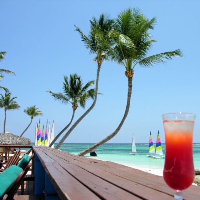 tropical drink beachfront