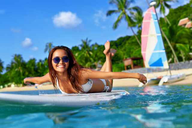 Relaxing on a Paddle Board